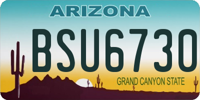 AZ license plate BSU6730