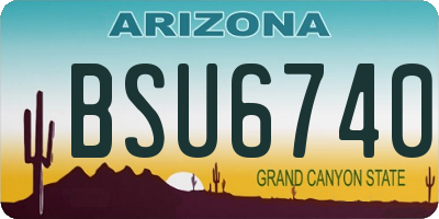 AZ license plate BSU6740