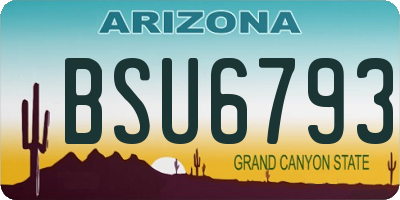 AZ license plate BSU6793