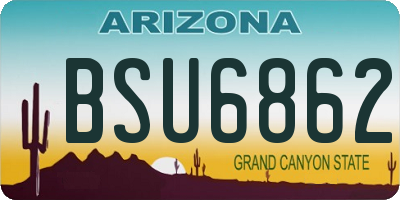 AZ license plate BSU6862