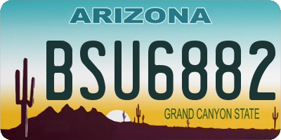 AZ license plate BSU6882