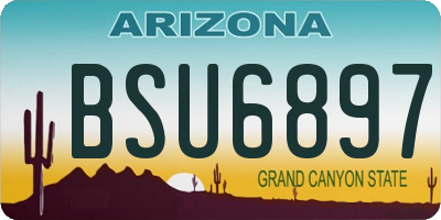 AZ license plate BSU6897
