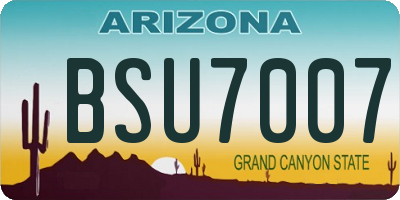 AZ license plate BSU7007