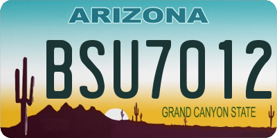 AZ license plate BSU7012