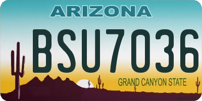 AZ license plate BSU7036