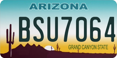 AZ license plate BSU7064
