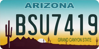 AZ license plate BSU7419