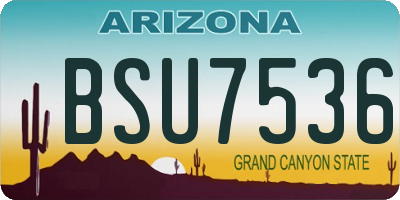 AZ license plate BSU7536