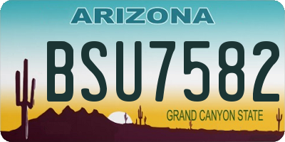 AZ license plate BSU7582