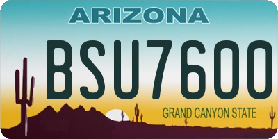 AZ license plate BSU7600