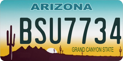 AZ license plate BSU7734