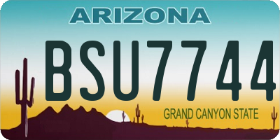 AZ license plate BSU7744