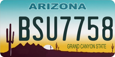 AZ license plate BSU7758