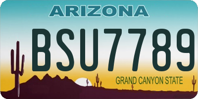 AZ license plate BSU7789