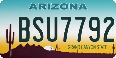 AZ license plate BSU7792