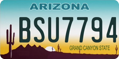 AZ license plate BSU7794