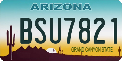 AZ license plate BSU7821