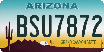 AZ license plate BSU7872