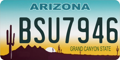 AZ license plate BSU7946