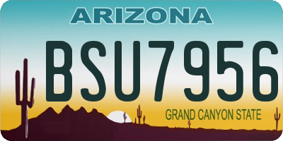 AZ license plate BSU7956