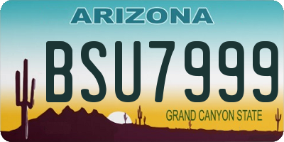 AZ license plate BSU7999