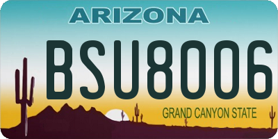 AZ license plate BSU8006