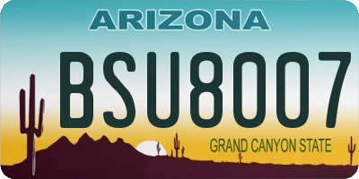 AZ license plate BSU8007