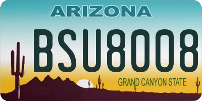 AZ license plate BSU8008