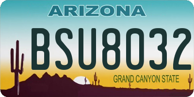 AZ license plate BSU8032