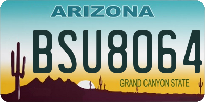 AZ license plate BSU8064