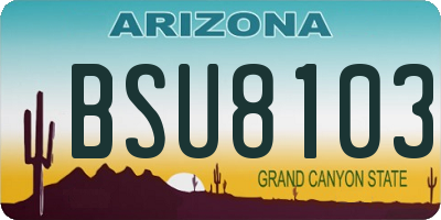 AZ license plate BSU8103