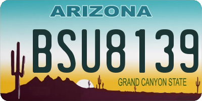 AZ license plate BSU8139