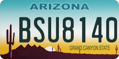 AZ license plate BSU8140