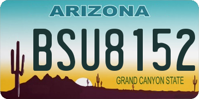AZ license plate BSU8152