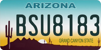 AZ license plate BSU8183