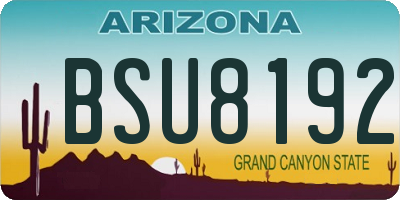AZ license plate BSU8192