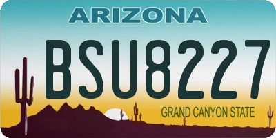 AZ license plate BSU8227