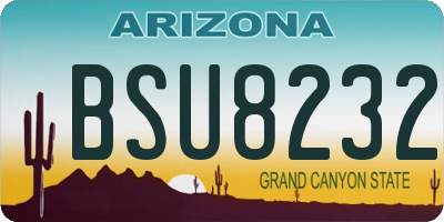 AZ license plate BSU8232