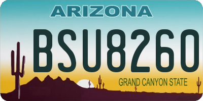 AZ license plate BSU8260