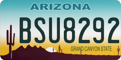 AZ license plate BSU8292