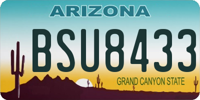 AZ license plate BSU8433