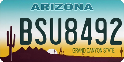 AZ license plate BSU8492