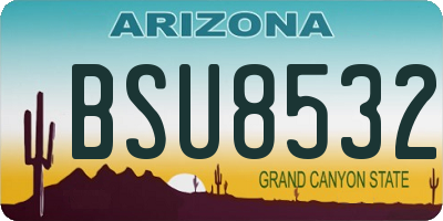 AZ license plate BSU8532