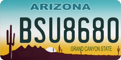 AZ license plate BSU8680