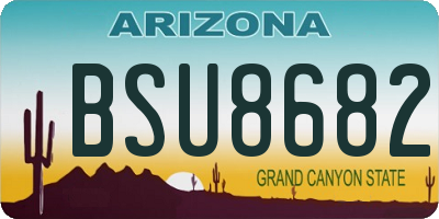 AZ license plate BSU8682