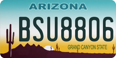 AZ license plate BSU8806