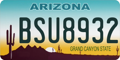 AZ license plate BSU8932