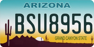 AZ license plate BSU8956