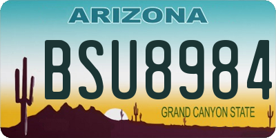 AZ license plate BSU8984