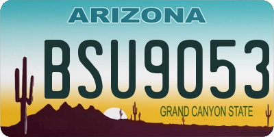 AZ license plate BSU9053